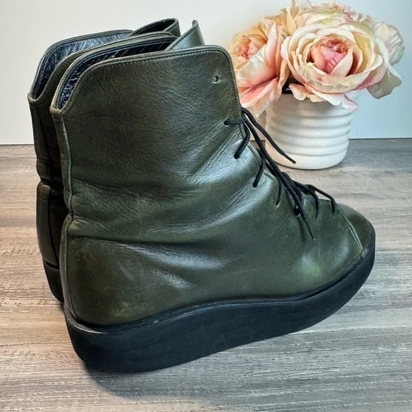 Yis by Yohji Yamamoto Sukita Li Leather platform High Tops Womens 7 - Picture 3 of 8